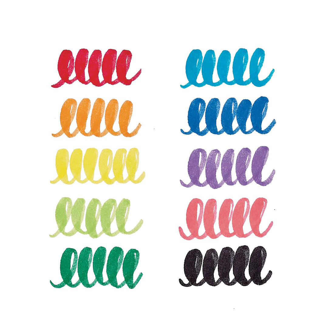 Ooly Jumbo Brush Markers 10-Pack, Washable - Big Bright Brush