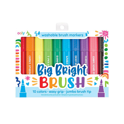 Ooly Jumbo Brush Markers 10-Pack, Washable - Big Bright Brush