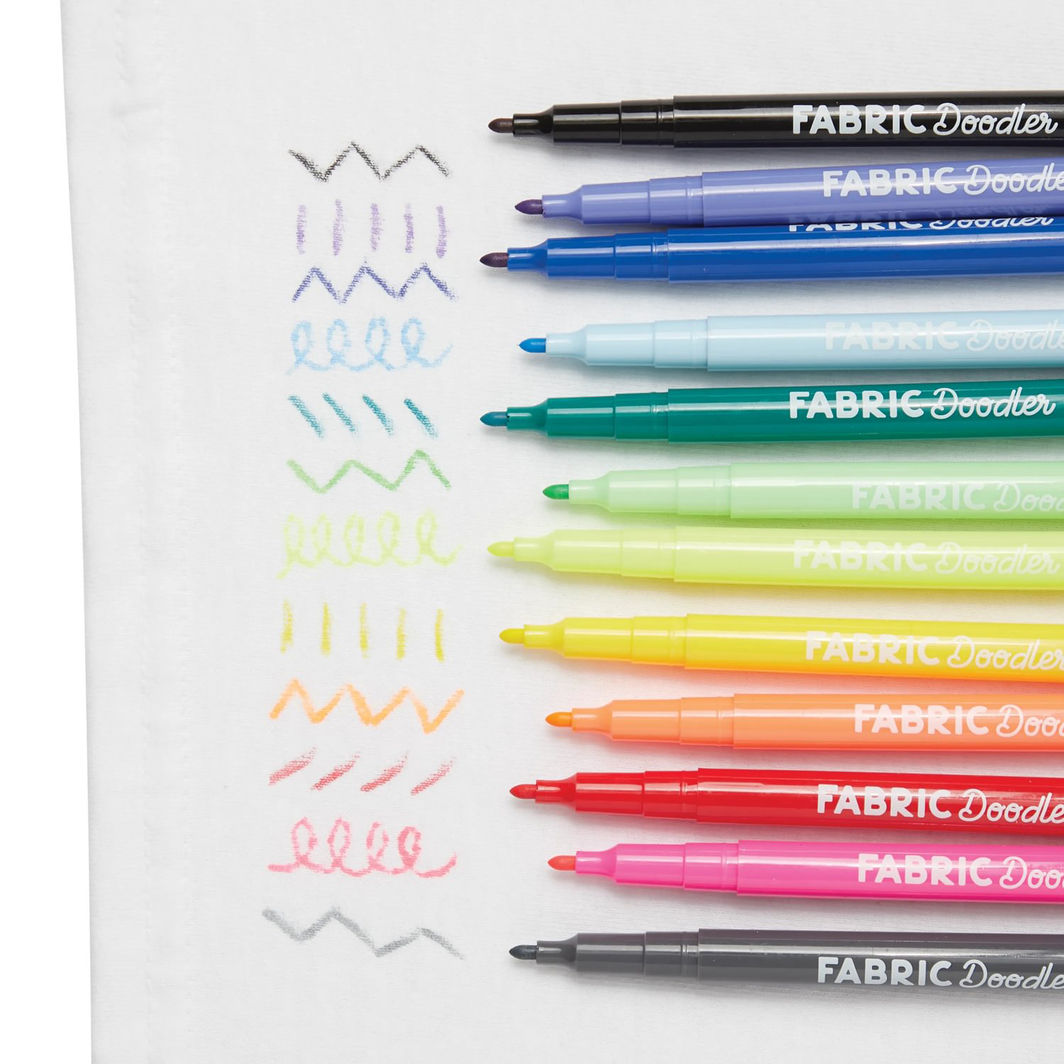 Ooly Fabric Markers 12 pcs, Doodlers
