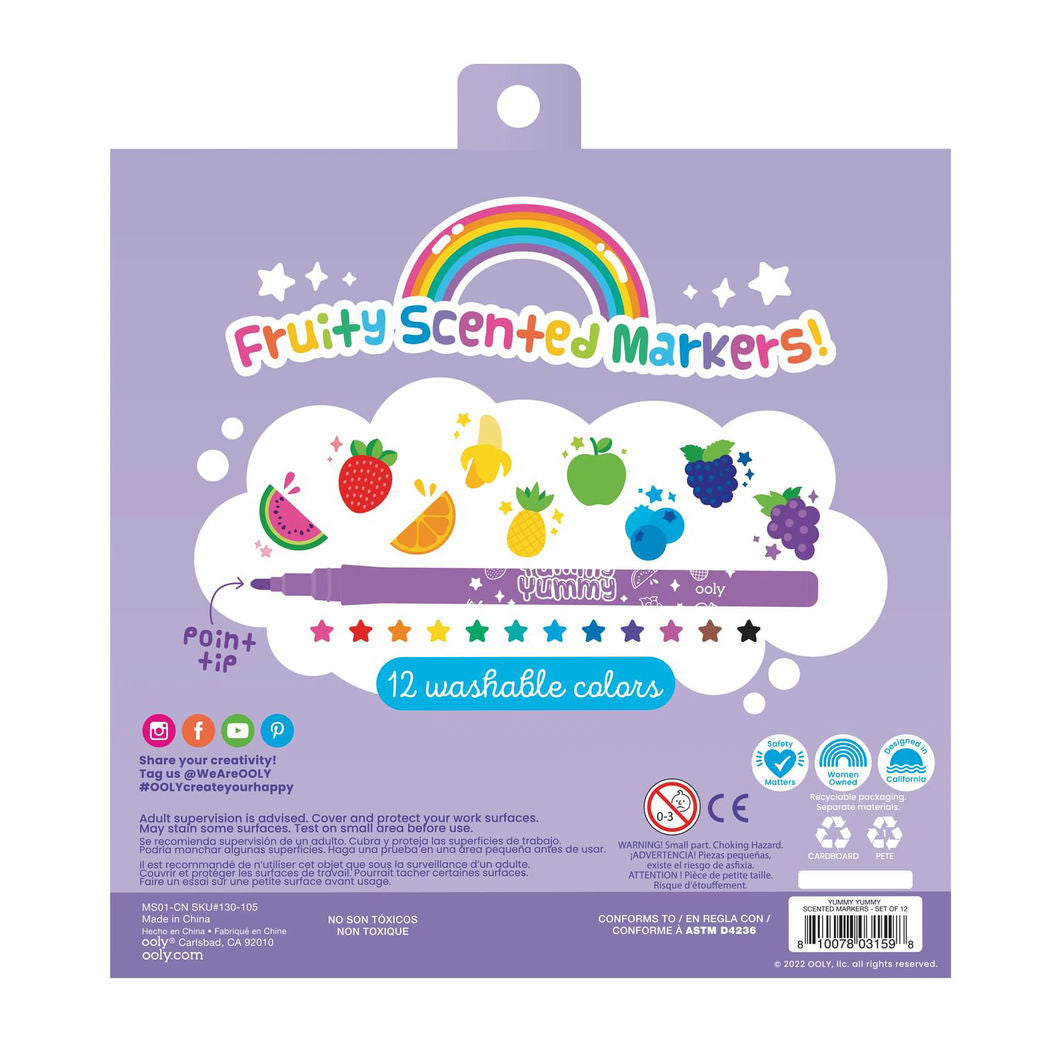 Ooly Scented Markers Set of 12 - Yummy Yummy