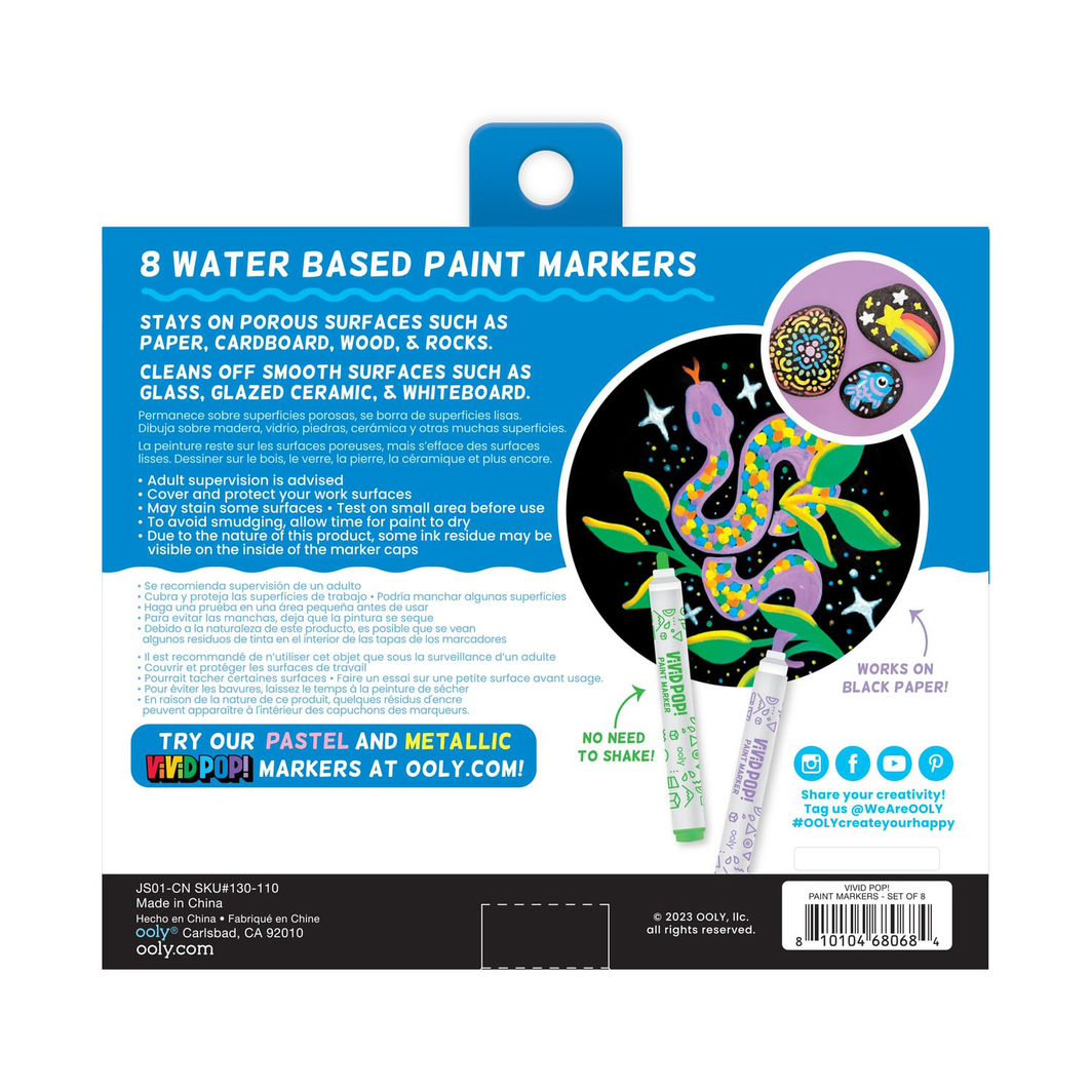 Ooly Acrylic Markers Set of 8 - Vivid Pop Classic