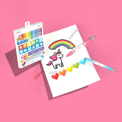 Ooly Marker Set of 12, Double-Sided - Stamp a Square