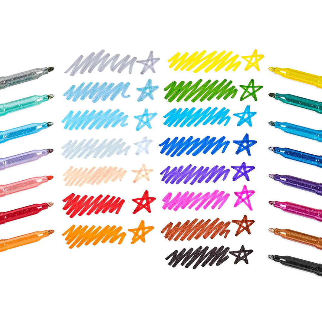 Ooly Rainbow Sparkle Glitter Markers – Set of 15