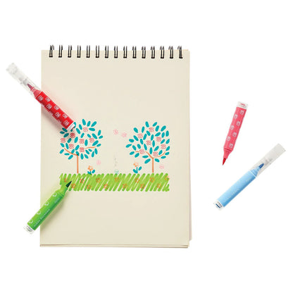 Ooly Brush Markers with Stamps, 18 pcs, Stampables