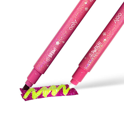 Ooly Magic Markers Set of 12, Switch-eroo Glitter