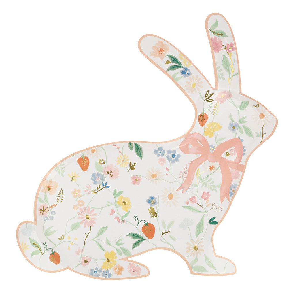 Meri Meri Paper Plates, Flora Bunny - Set of 8