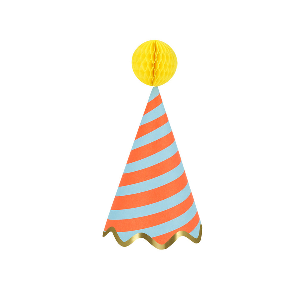 Meri Meri Party Hats, Stripe Design - Set of 8