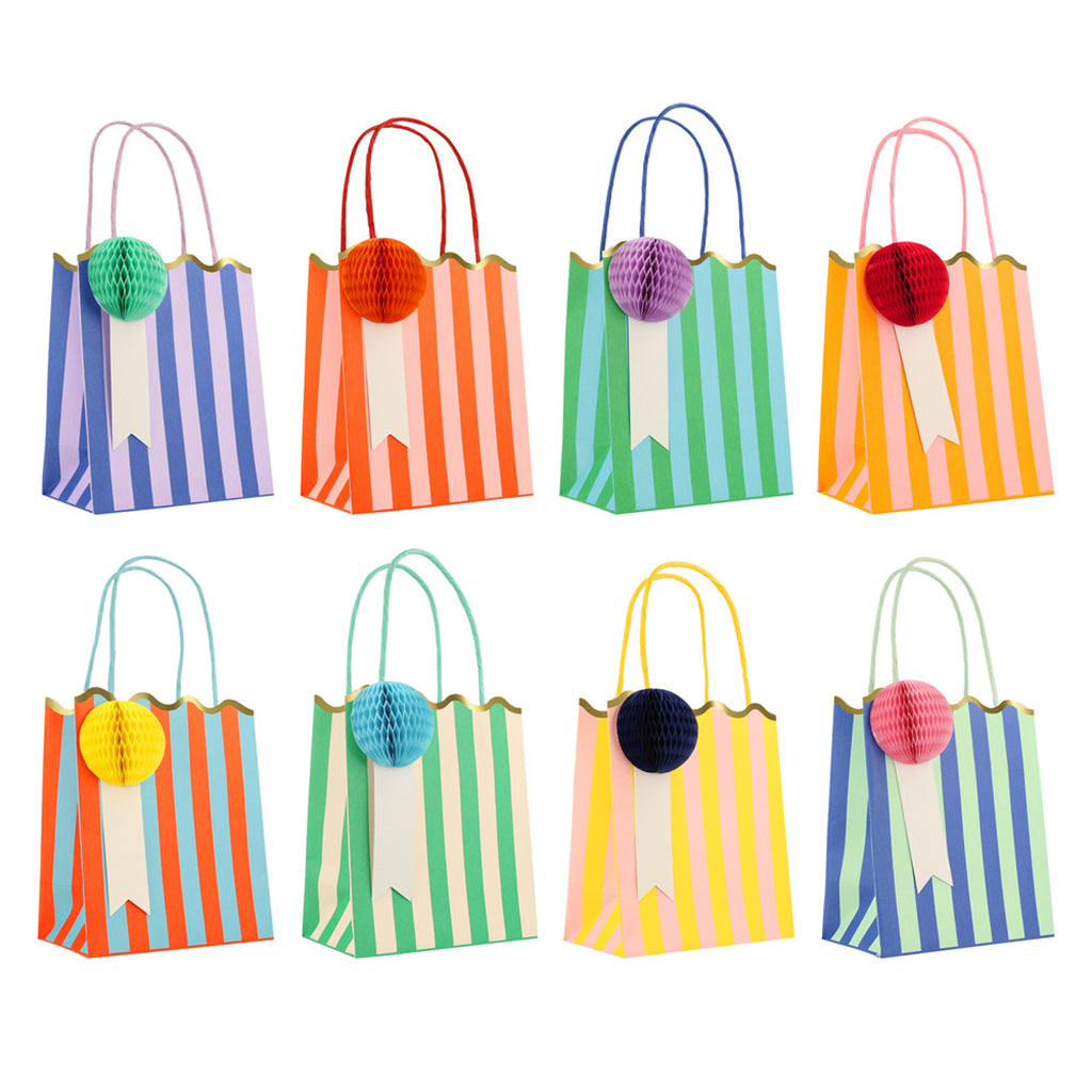 Meri Meri Gift Bags, Stripe Party Bags - Set of 8