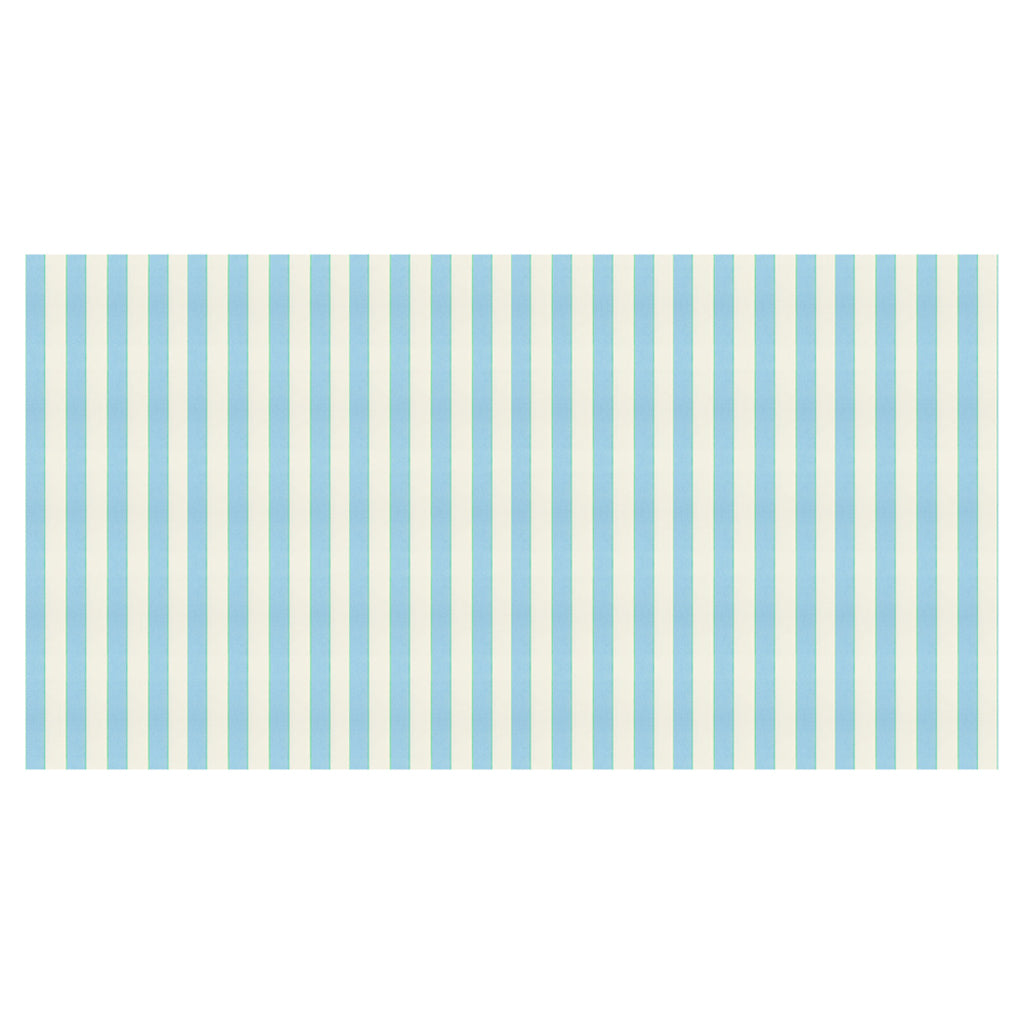 Meri Meri Paper Tablecloth, Pale Blue Stripe - 259 x 137 cm