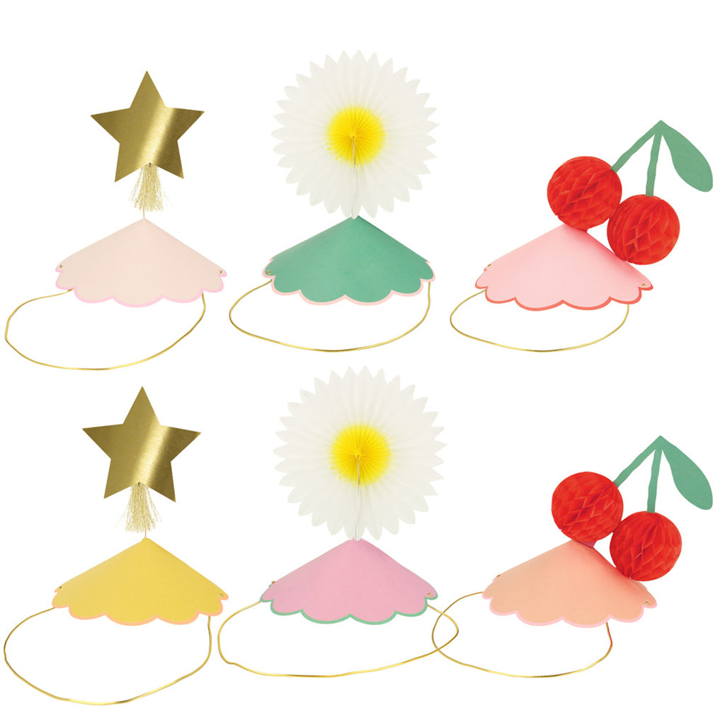 Meri Meri Party Hats, Happy Icons Design - Set of 6