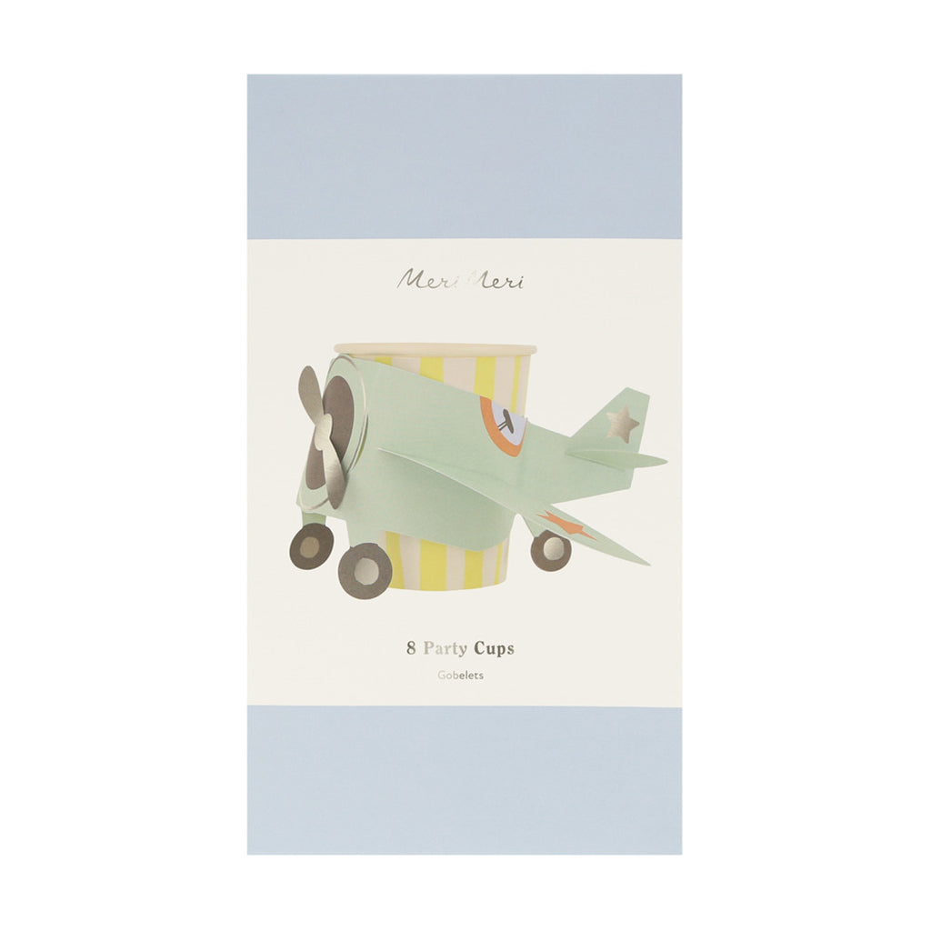 Meri Meri Paper Cups, Plane Design - Set of 8