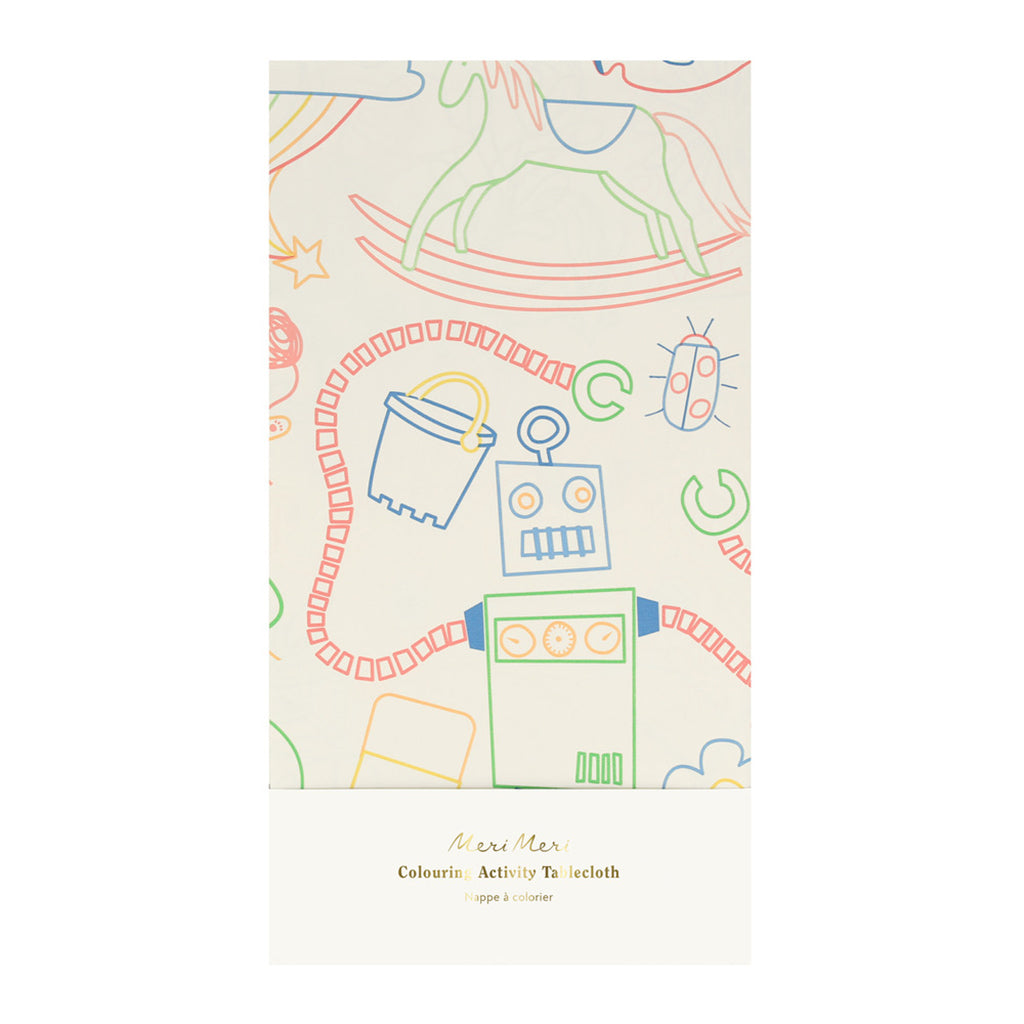 Meri Meri Paper Tablecloth, Color-in Activity, Paintable Tablecloth - 238 x 127 cm