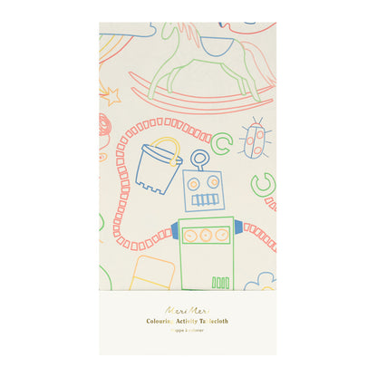 Meri Meri Paper Tablecloth, Color-in Activity, Paintable Tablecloth - 238 x 127 cm
