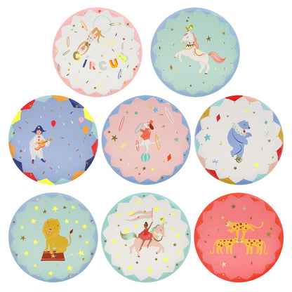 Meri Meri Paper Plates, Size S, Circus - Pack of 8