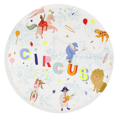 Meri Meri Paper Plates, Large, Circus – Set of 8