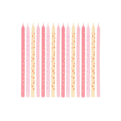Meri Meri Cake Candles, Pink Stars - Set of 16