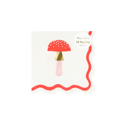 Meri Meri Napkins Size S, Merry Mushroom - 16 pcs.