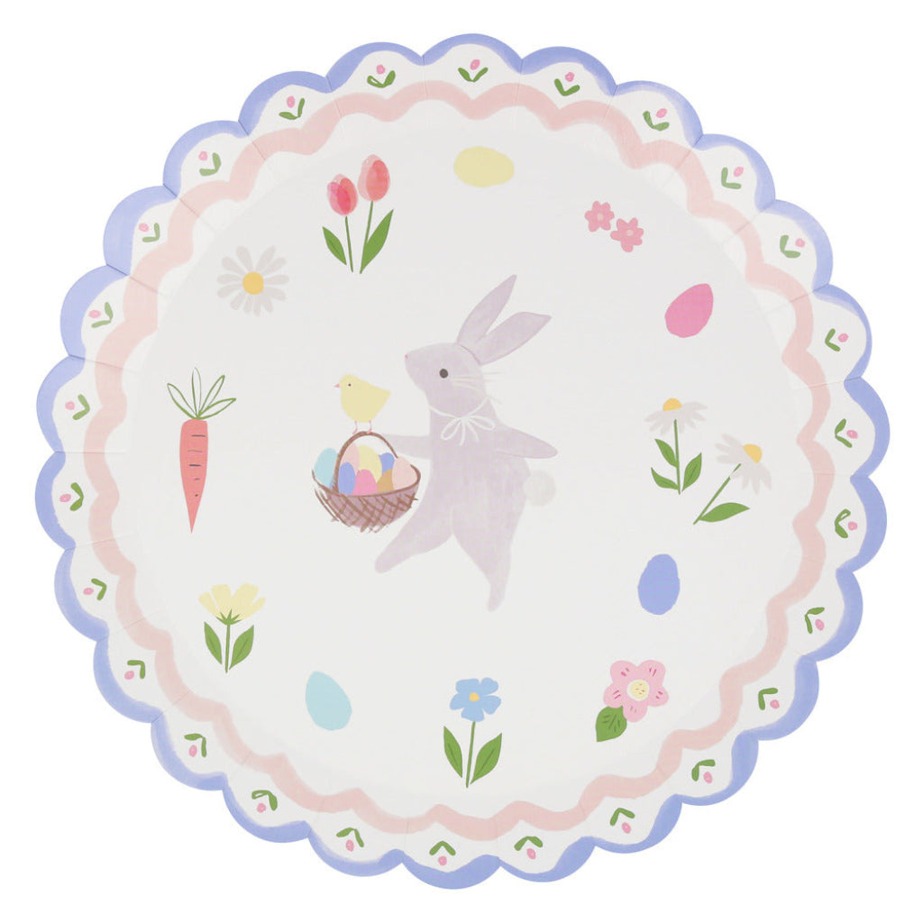 Meri Meri Paper Plates, Easter, Size L, Easter Bunny - Set of 8