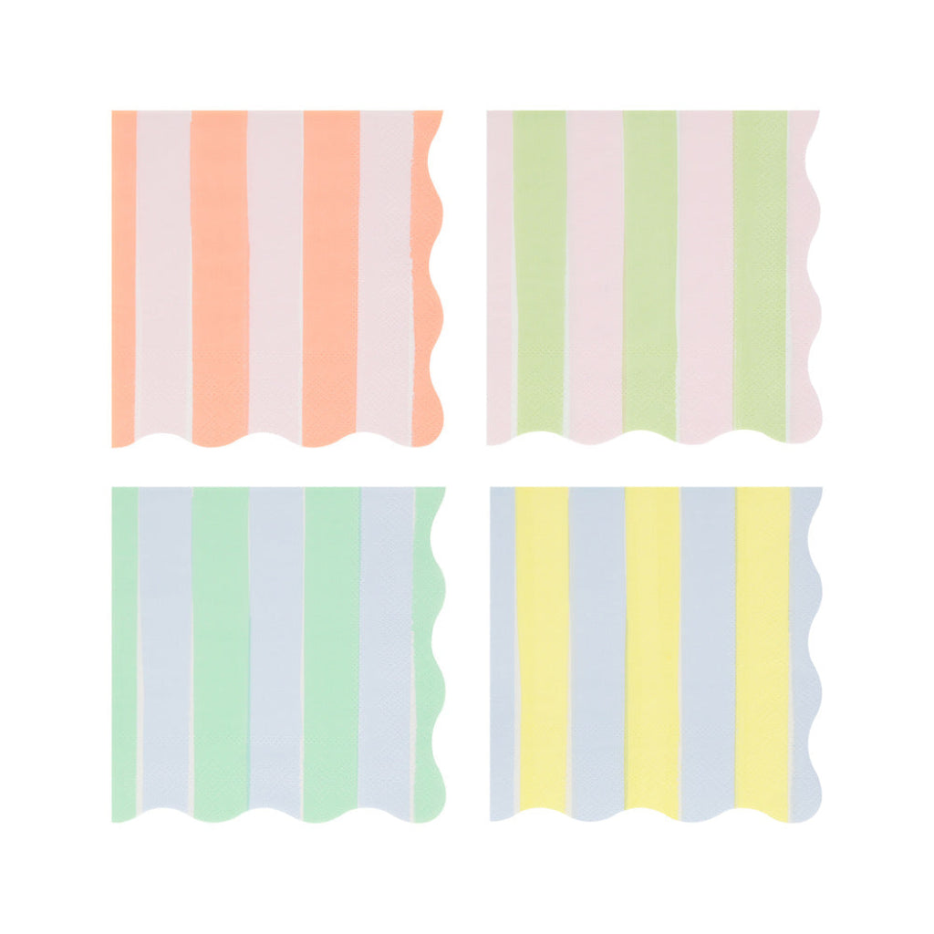 Meri Meri Napkins Size S, Pastel Stripe - Set of 16