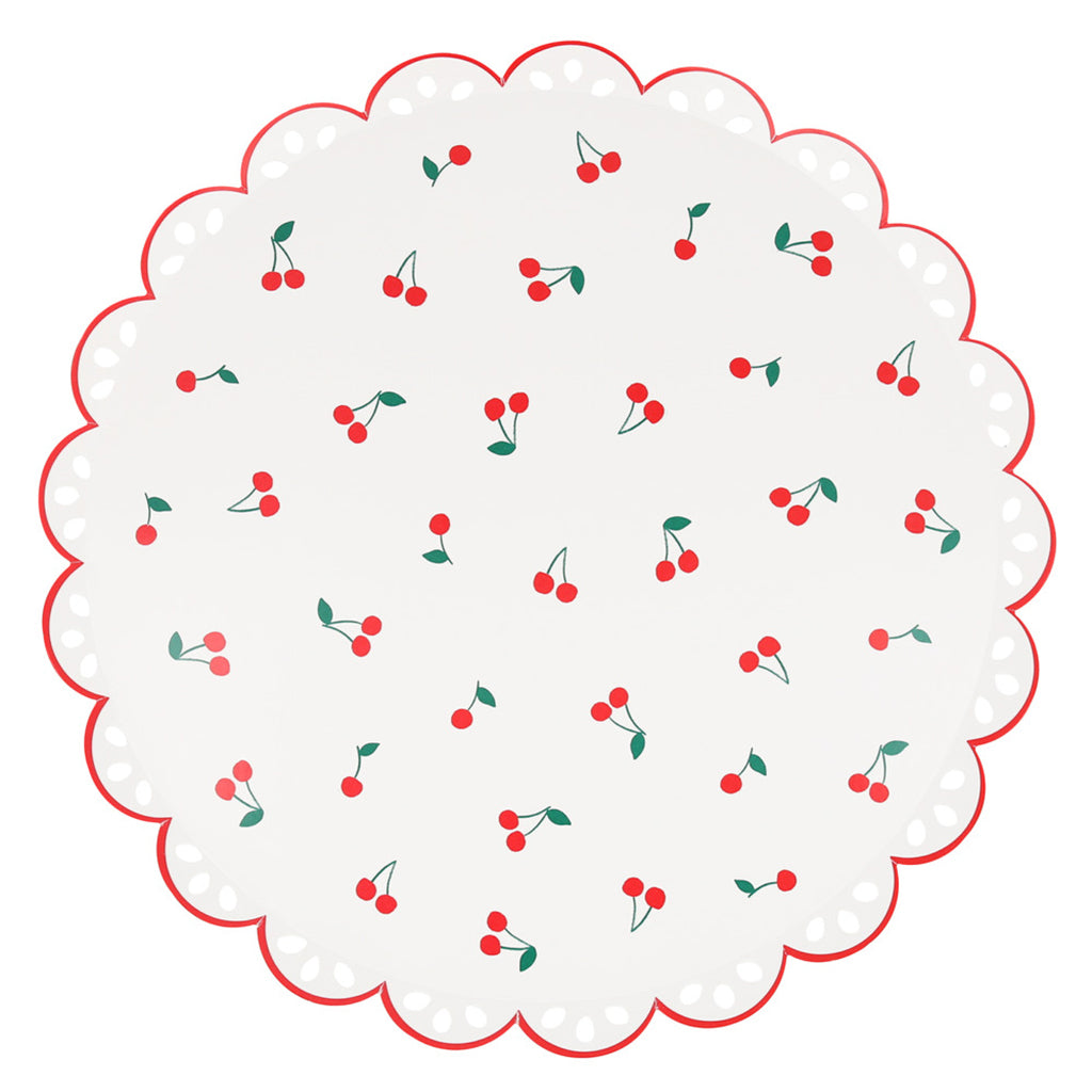 Meri Meri Paper Plates, Size L, Cherry - Pack of 8