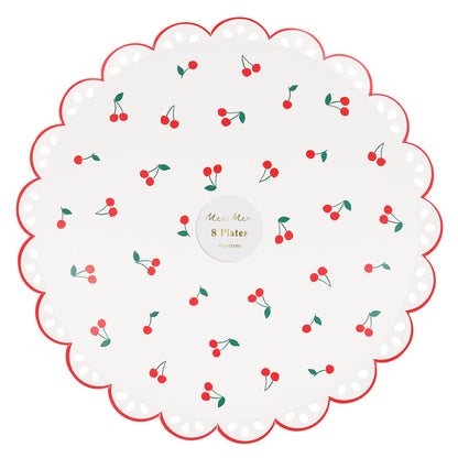 Meri Meri Paper Plates, Size S, Cherry – Pack of 8