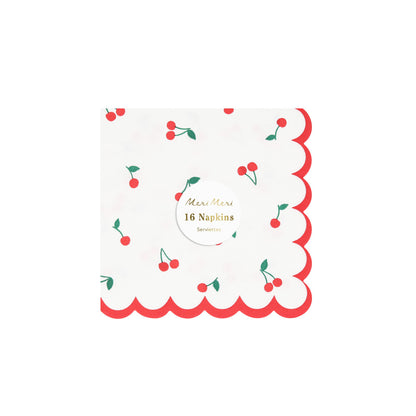 Meri Meri Napkins Size S, Cherry - Pack of 16