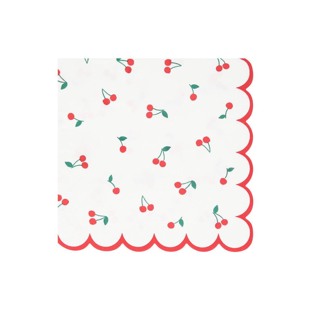 Meri Meri Napkins, Size L, Cherry - Set of 16