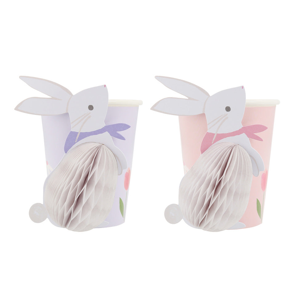 Meri Meri Paper Cups, Easter, Honeycomb Bunny - Set of 8