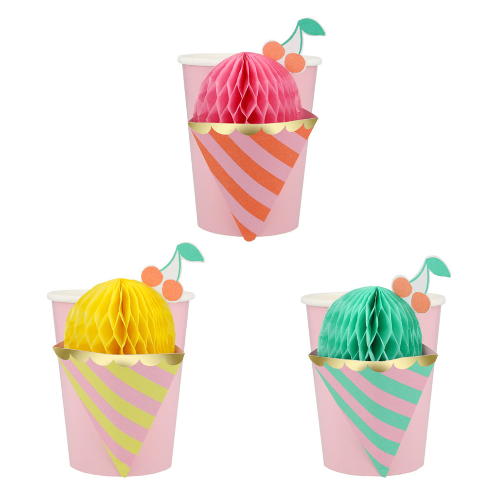 Meri Meri Paper Cups, Ice Cream - Set of 8.