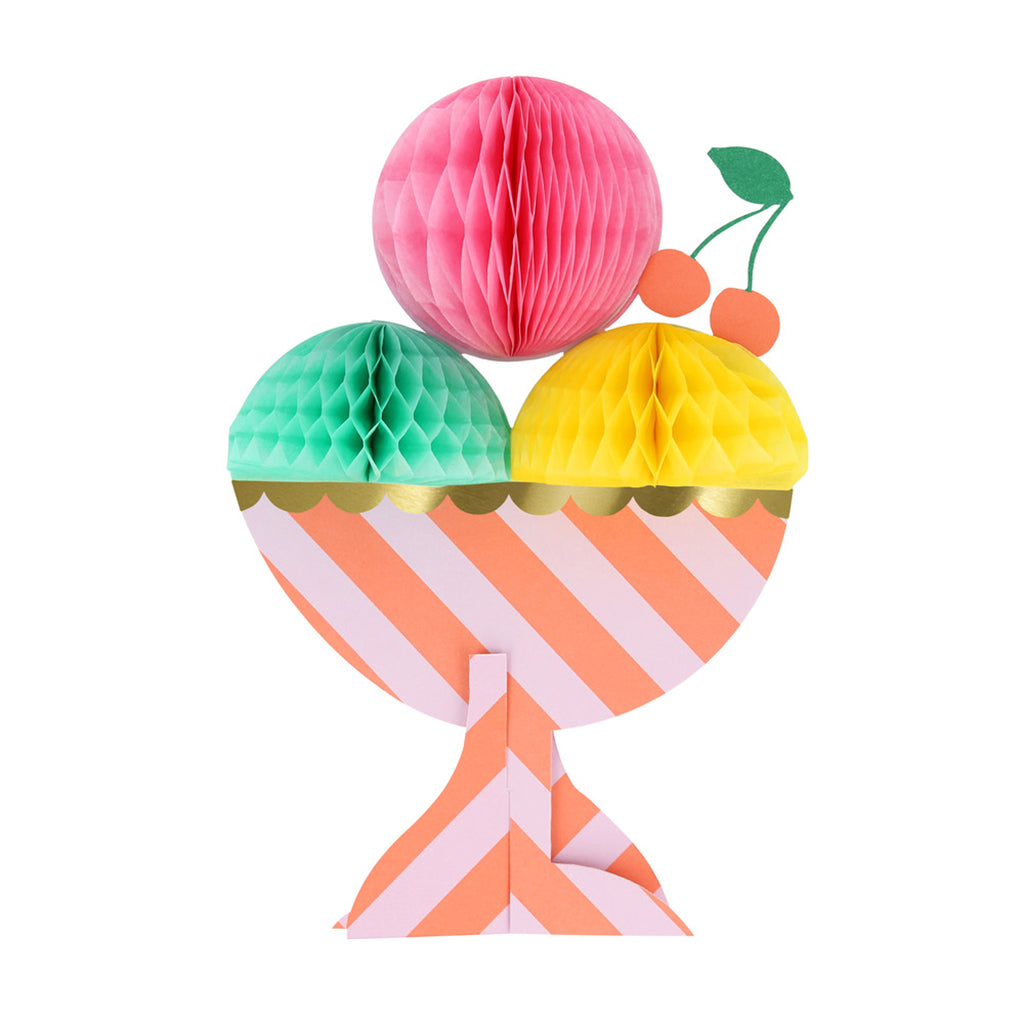 Meri Meri Birthday Card, Ice Cream Sundae Honeycomb