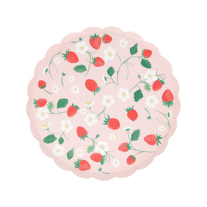 Meri Meri Paper Plates, Size L, Strawberry - Set of 8