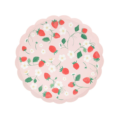 Meri Meri Paper Plates, Size S, Strawberry - Set of 8