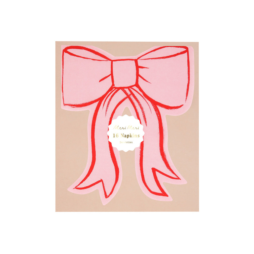 Meri Meri Napkins, Bow Design - Pack of 16.