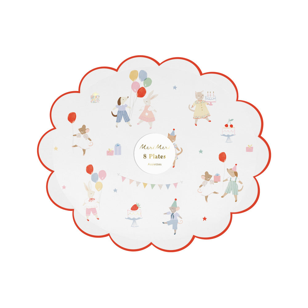 Meri Meri Paper Plates, Size S, Animal Friends - Set of 8