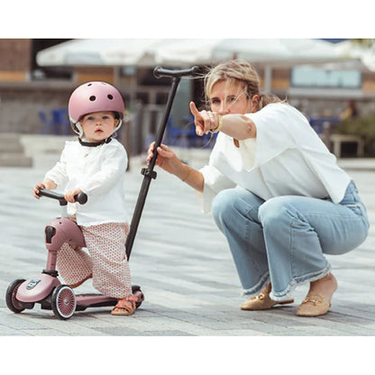 Scoot and Ride, Highway Kick 1, Push &amp; Go Scooter with Push Bar - Wildberry