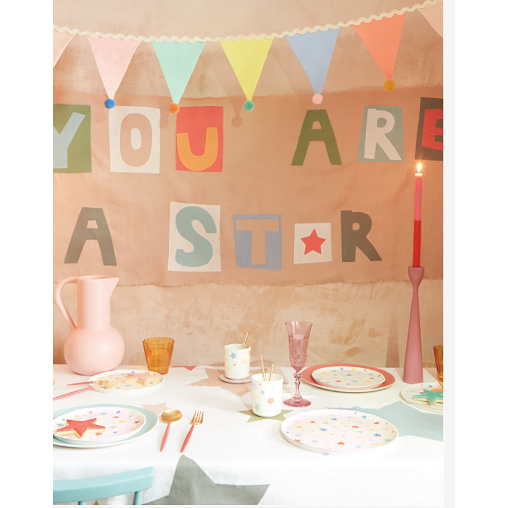 Meri Meri Garland, Pastel Bunting with Small Pom Poms 1.8 Meters