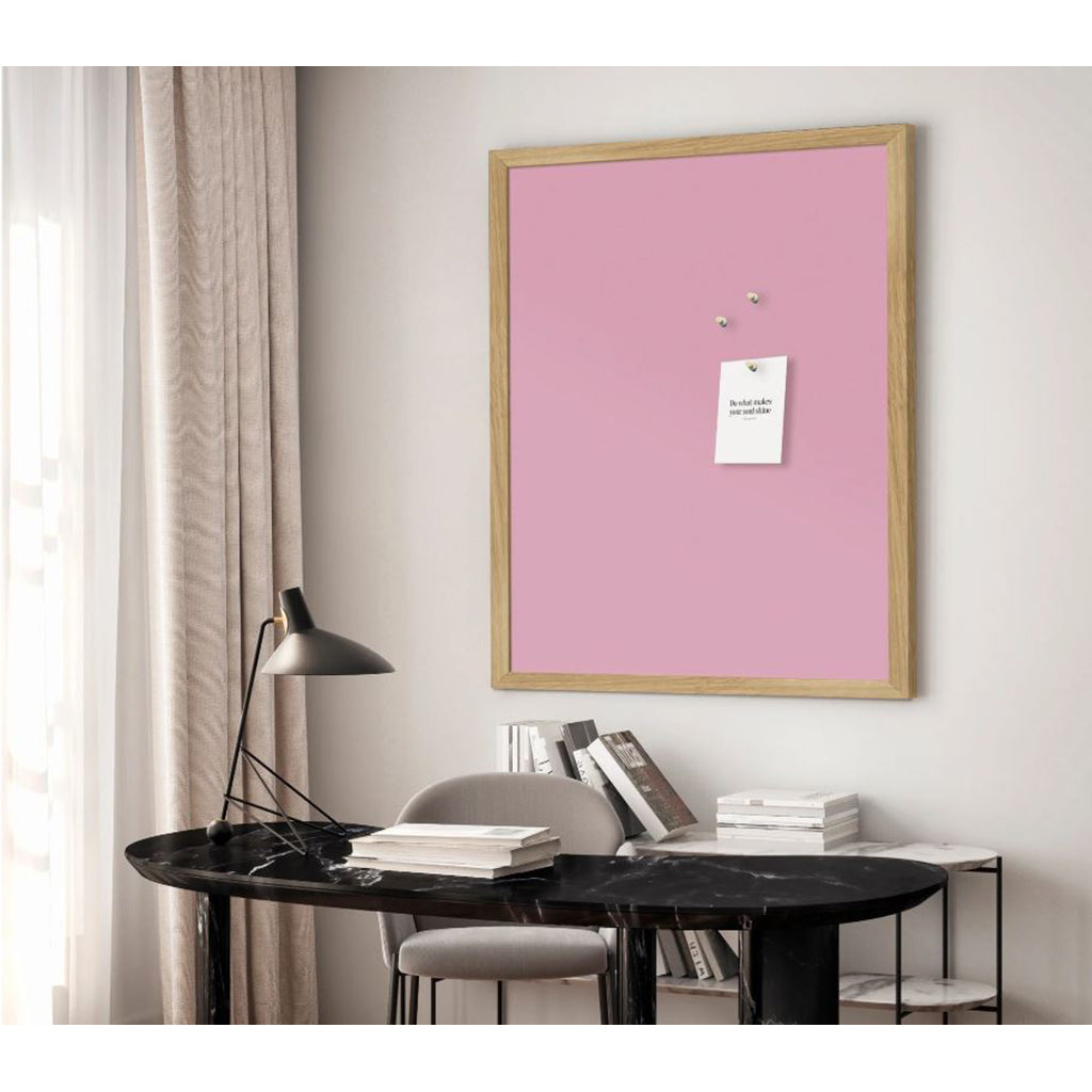 Bulletin Board with Oak Frame, Bubblegum 62 x 42 cm