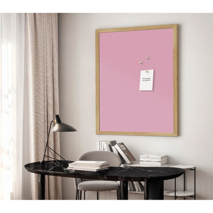 Bulletin Board with Oak Frame, Bubblegum 62 x 42 cm