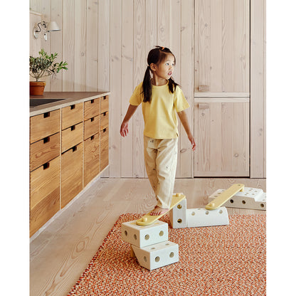 Modu Beams, Wooden Balance Beams, Activity Toy - Sand Grey/ Soft Rose