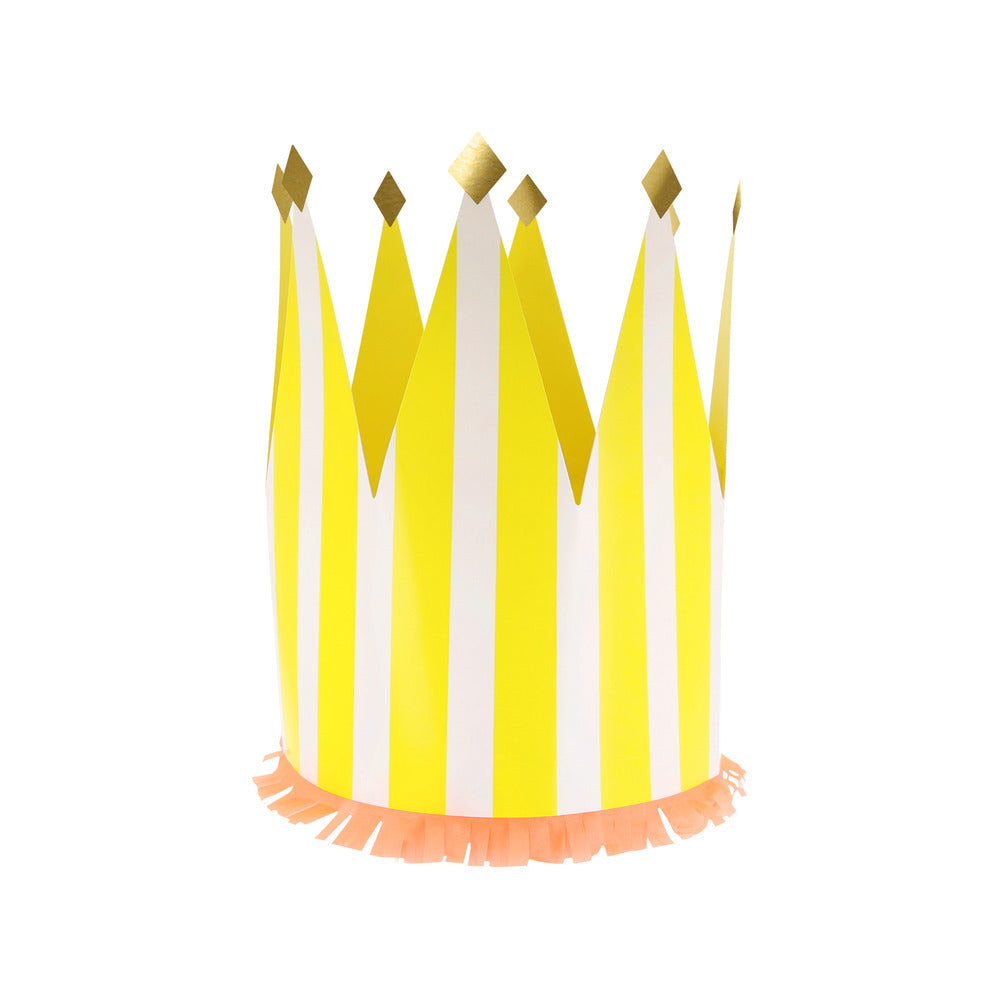 Meri Meri Paper Crowns, Striped – Set of 8
