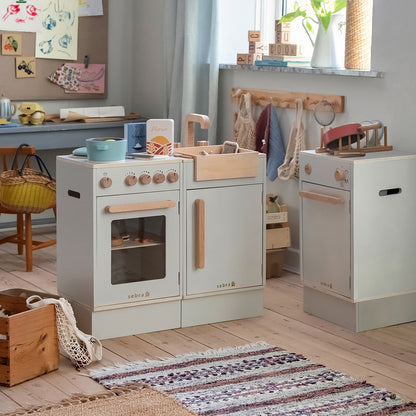 Sebra Wooden Play Kitchen, Beige,