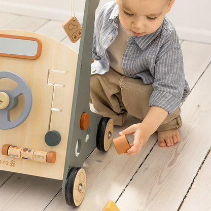 Sebra Wooden Walker with Activities, Car