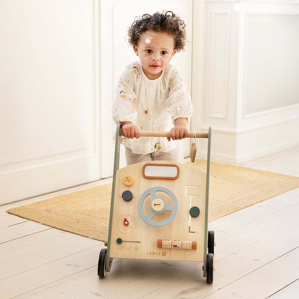 Sebra Wooden Walker with Activities, Car