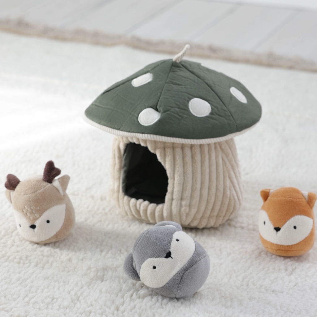 Sebra Activity Toy, Hide and Seek, Mushroom - Green