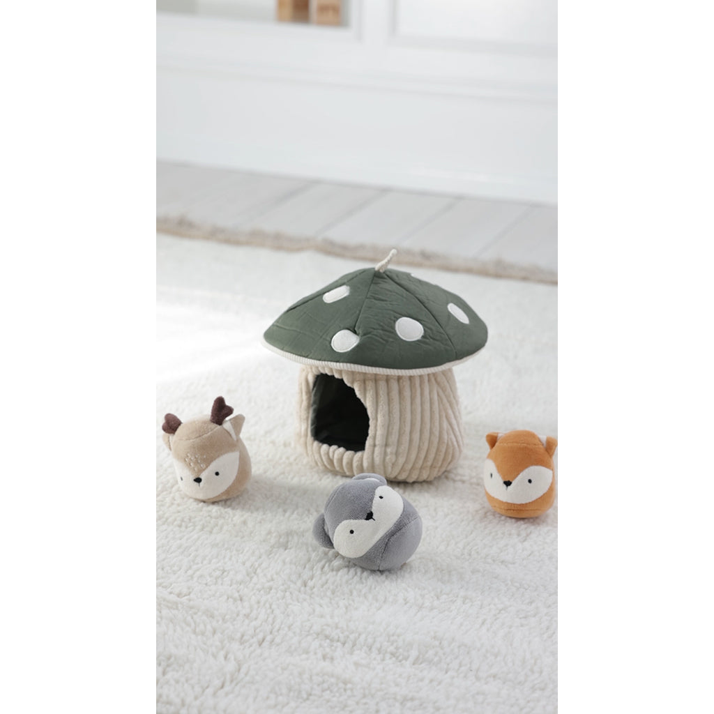 Sebra Activity Toy, Hide and Seek, Mushroom - Green