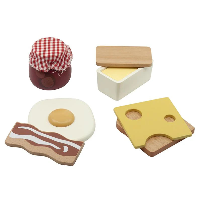 Sebra Wooden Play Food, Breakfast Set