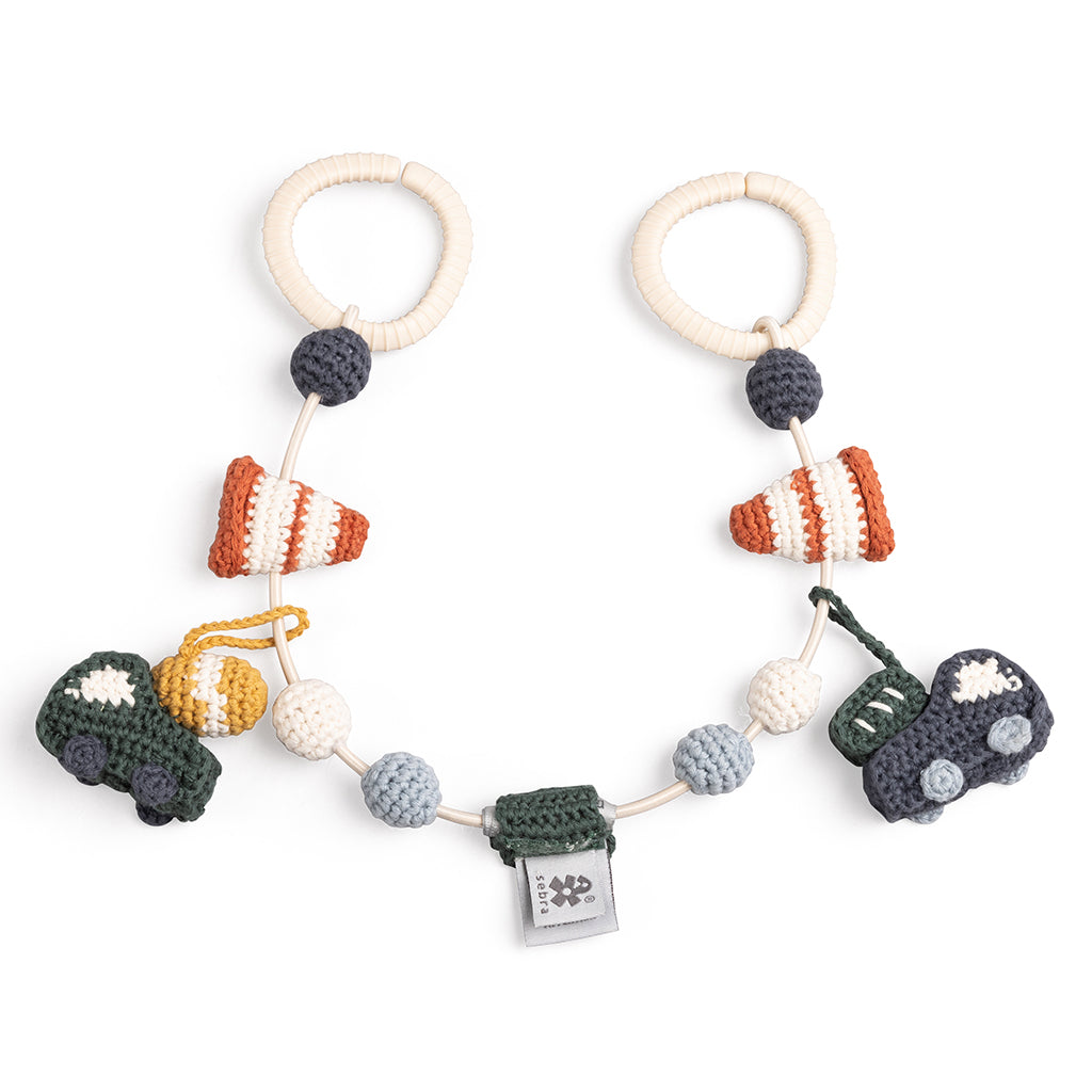Sebra Hand-crocheted Pram Chain, Busy Builders