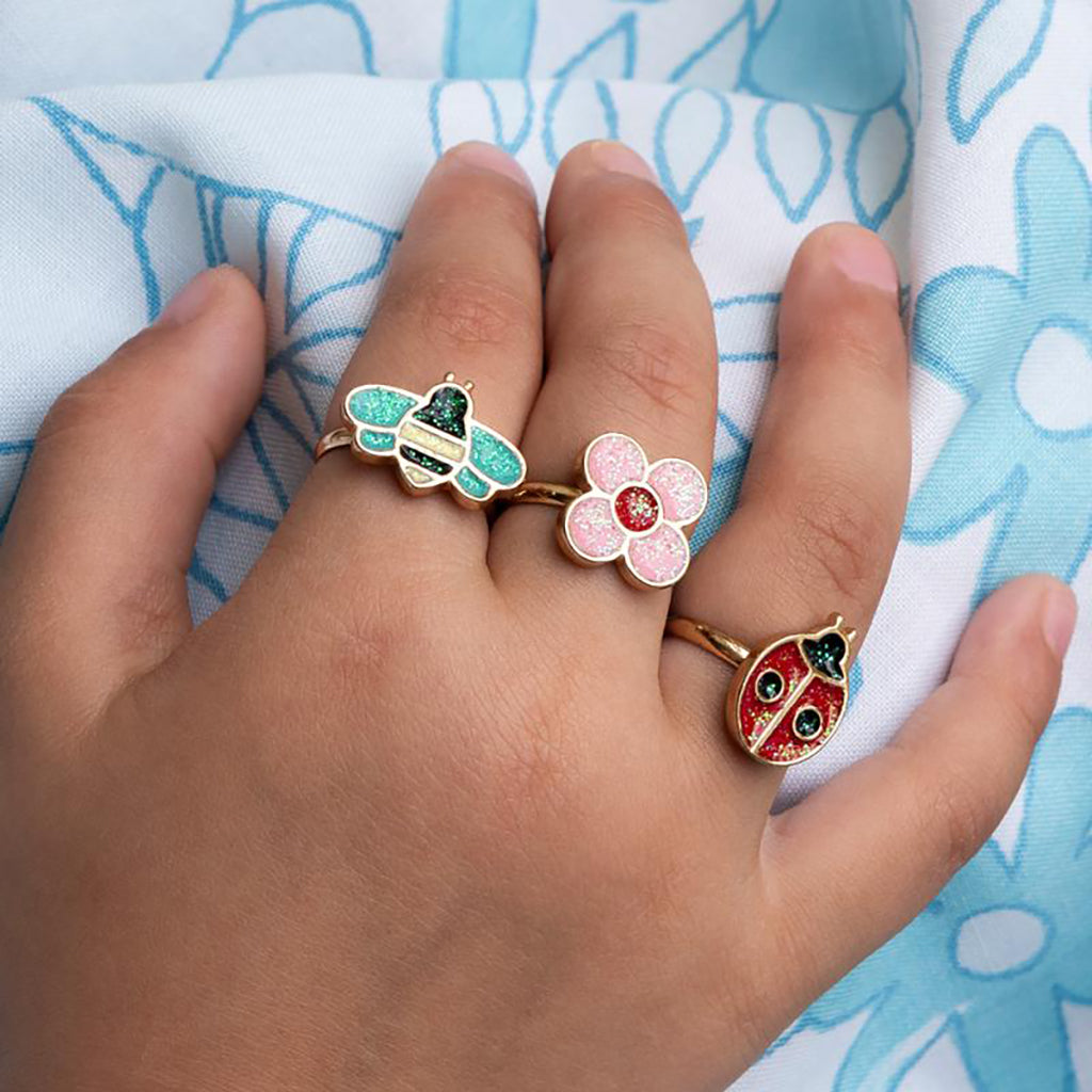 Rex London Finger Rings, Set of 3 - Ladybird