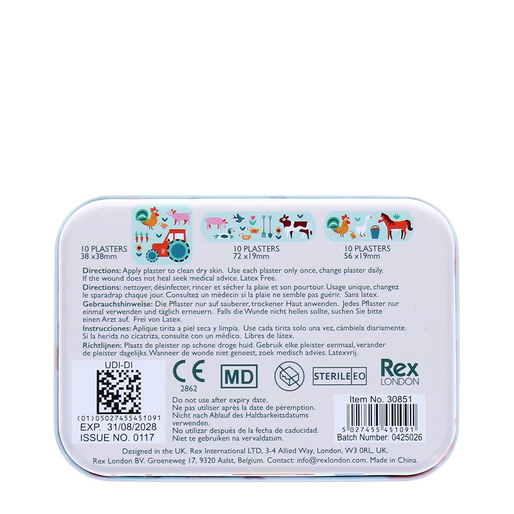 Rex London Bandages, 30 Pieces - Farmyard Theme