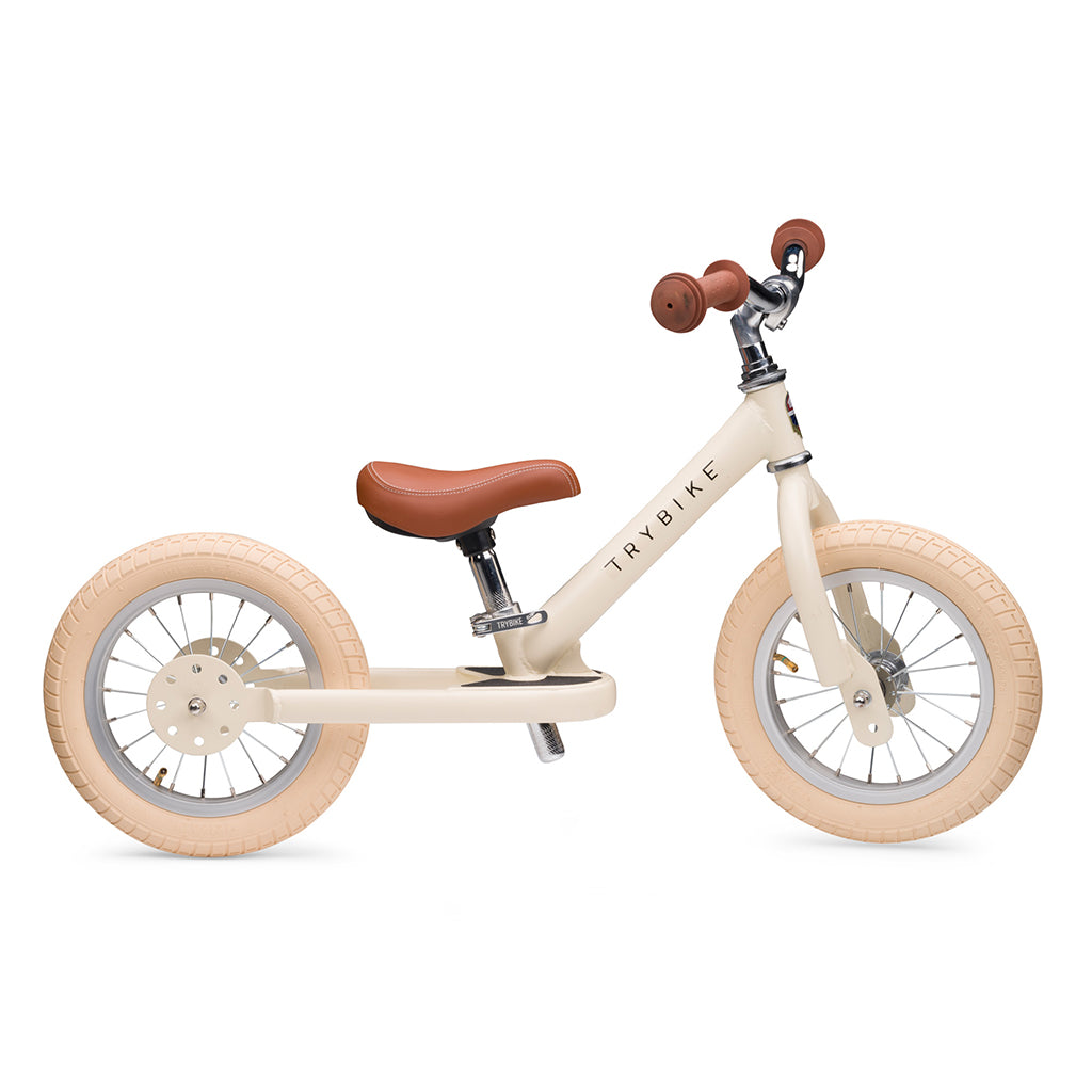 Trybike Balance Bike, Vintage Cream with Retro Look